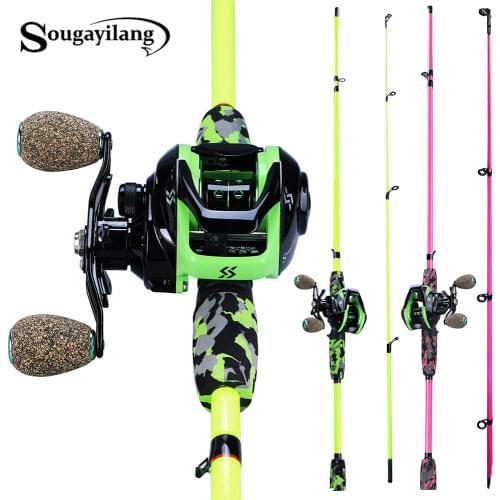 Sougayilang Super Light 185cm Casting Fishing Rod Lure Rod 2 Section Ultralight Weight Fishing Rod Set Casting Fsihing Reels Set
