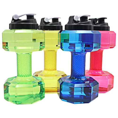 2.2L Dumbbell Shaped Plastic Large Capacity Sport Kettle Outdoor Water Bottles