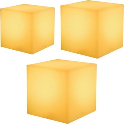 Glowing Cube Square Stool LED Light Cube Seat Chair Waterproof Rechargeable Lighting Sitting Stool Multipurpose Lighting