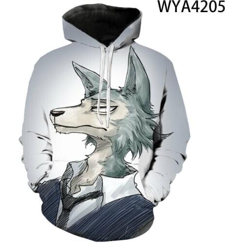 Personality Hoodie Wolf 3D Mens Boys Hoodies Sweatshirt Brand Designer Children Clothes Autumn Winter High Quality Sweatshirt