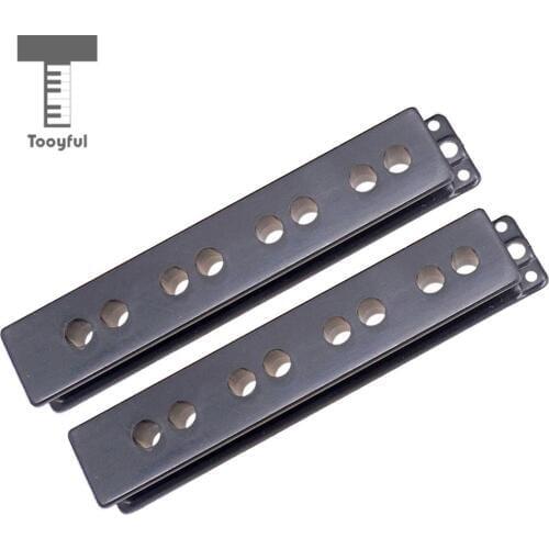 Tooyful 2pcs Black 4 String Jazz Bass Pickup Covers Neck&Bridge for JB Bass Guitar Parts
