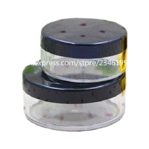 30G 50G Loose Powder Box Compacts Empty Cosmetics Packing Container Black Lid Sifter Mesh Jar Makeup Powder Case Big Capacity