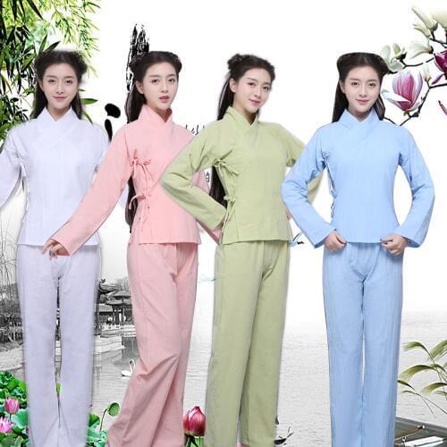Women Chinese Hanfu Costume Traditional Tang Clothing Ancient National Pajamas Han Dynasty Clothing Tops +Pants Outfit 89