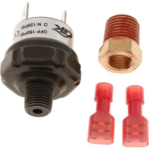 1/4'' 1/8'' NPT 120-150PSI Air Pressure Control Switch Valve Tank Mount Kit for 12V Air Compressor