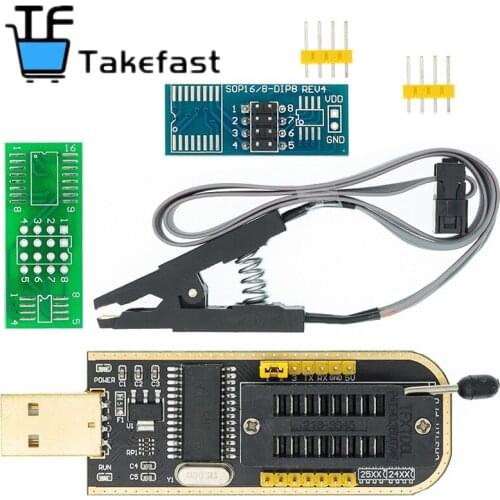 1PCS CH341A 24 25 Series EEPROM Flash BIOS USB Programmer Module + SOIC8 SOP8 Test Clip For EEPROM 93CXX / 25CXX / 24CXX