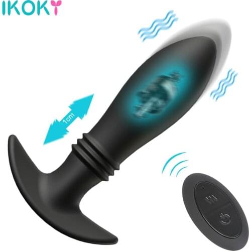 10 Modes Butt Plug Male Prostate Massager Sex Toys Telescopic Dildo Vibrators Anal Vibrator