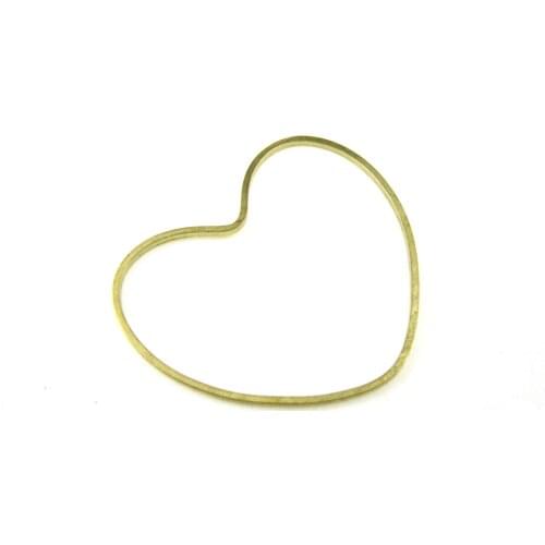 Brass earring charm Brass heart pendant 32.3x28x1mm Raw brass necklace findings -20pcs R1497
