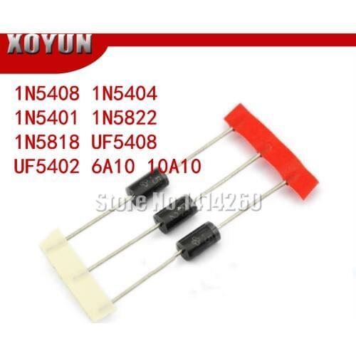 20pcs/lot 1N5408 1N5404 1N5401 1N5822 1N5818 UF5408 UF5402 6A10 10A10 DO-27 Rectifier Diode