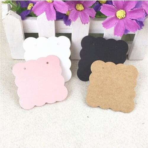 200Pcs Lace Shape Fashion Kraft Paper Earring Cards Jewelry Gift Packing DIY Card Display Earring Card Hang Tag Card 5*5cm