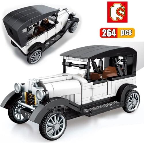 SEMBO 264Pcs Antique Cars Vintage City Racing Car Building Blocks Speed Champion Classic Vehicle Super Sport Car for Children