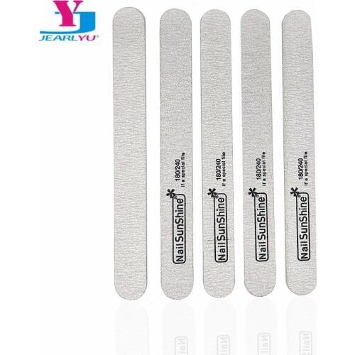 5pcs Nail Files 180/240 Grey Round Nail Art Wooden UV Gel Tips File Sanding Tools For Salon Pedicure Manicure Set For Beautity