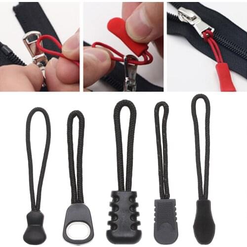 5 pcs Zipper Pull Puller End Fit Rope Tag Fixer Zip Cord Tab Travel Bag Suitcase Tent Backpack Broken Buckle Replacement Clip