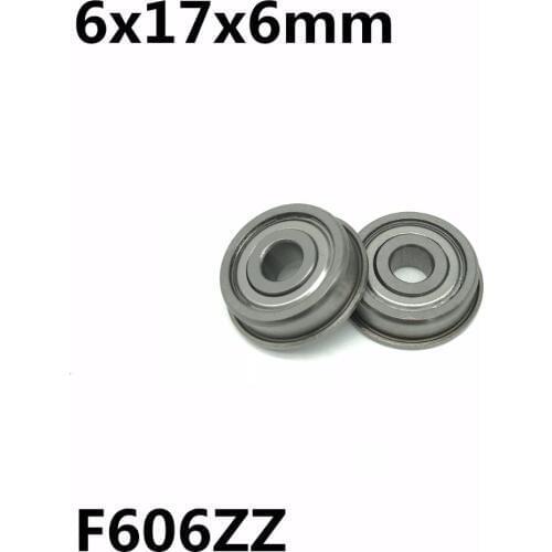 50Pcs F606ZZ 6x17x6 mm Flange Bearing Deep Groove Ball Bearing High Quality F606