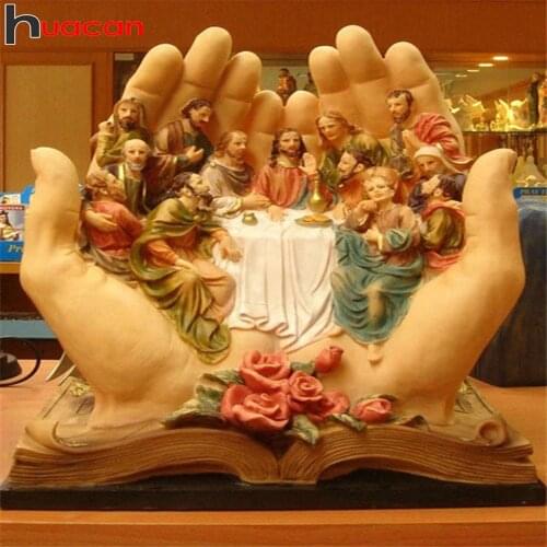 Huacan 5d Diy Diamond Painting Jesus Christian Decor Home Square/round Diamond Embroidery Mosaic Bible Religion Diamond Art