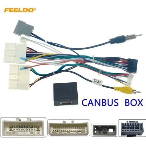 FEELDO Car 16pin Audio Wiring Harness With Canbus Box For Nissan Venucia T70 T90 Aftermarket Stereo Installation Wire Adapter