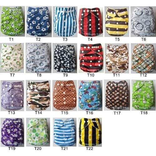 Free Shipping Newest Print Baby 6pcs Pack Pocket Washable Adjustable Cloth Diaper Baby Nappies with 2 Inserts