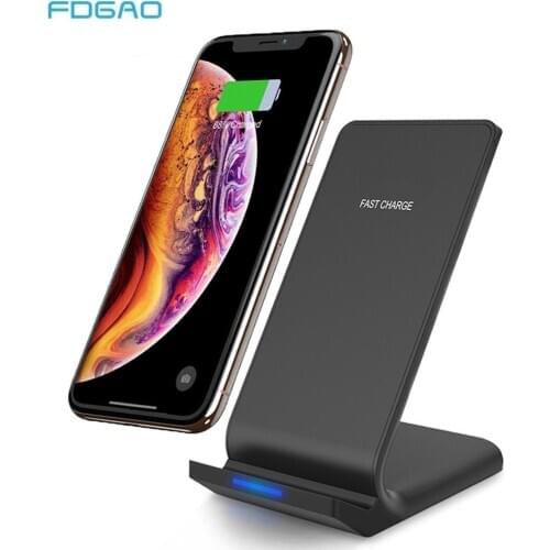 FDGAO 15W Qi Wireless Charger Stand For iPhone 12 11 Pro XS XR X 8 Samsung S10 S20 Wireless Fast Charging Holder Phone Charger