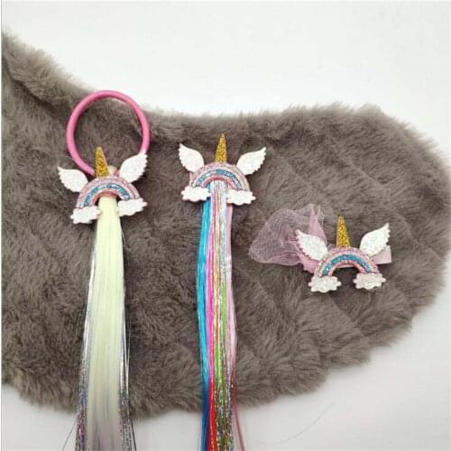 Children Colorful Wig Hairpins Hair Accessories Kids Girls Hairclip Rainbow Wig Hair Twist Braid Headdress Hair Clips Barrettes