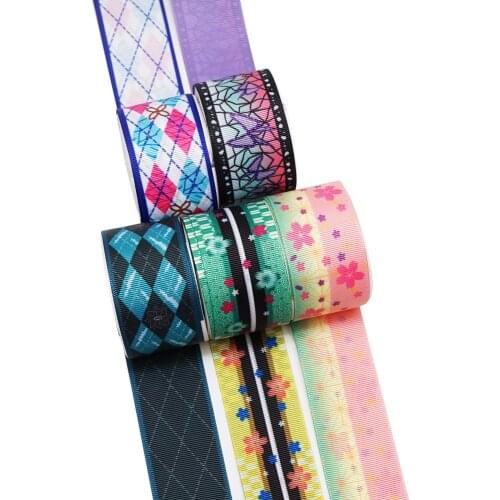 Fitas para artesanato 50 Yards kimetsu no yaiba Double Side Printed Grosgrain Ribbon 51250-51251