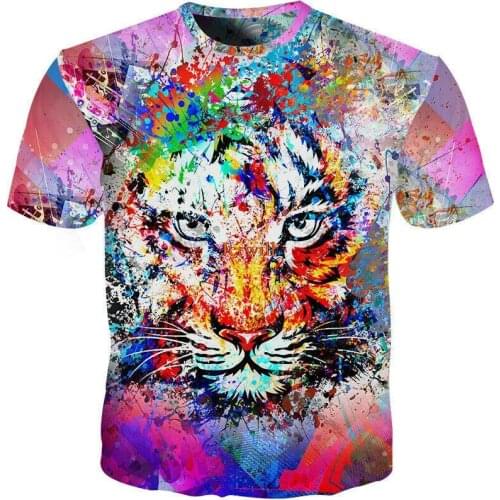 New Fashion Animal Tiger 3D Print T-Shirt Women Mens Short Sleeve Summer Tops