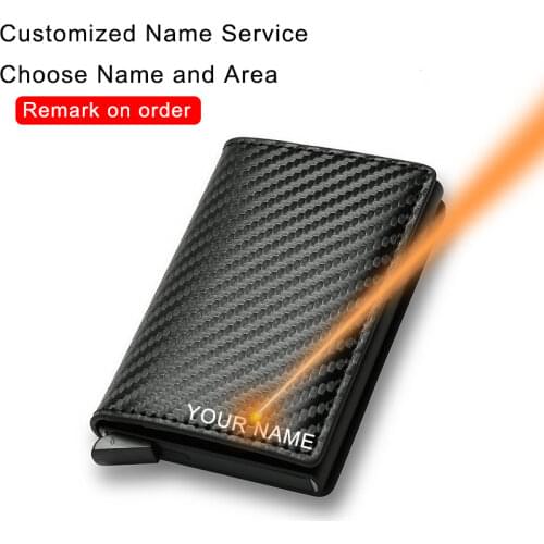 DIENQI Carbon Fiber Card Holder Wallets Men Rfid Black Magic Trifold Leather Slim Mini Wallet Small Money Bag Male Purses Walet