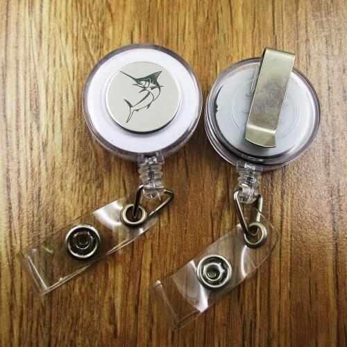 Marlin ID Badge Reel gift for him/her friend family retractable recoil id badge holder work fun