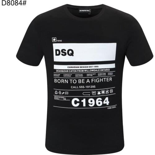 DSQ PHANTOM TURTLE Mens Short Sleeve Logo Series Graphic T-Shirt Men Fashion Print Cotton Tees Breathable Quality Tops D80841