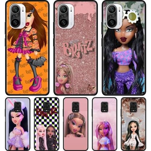 Soft TPU Case For Xiaomi Redmi Note 10 9 10T 9T 8T 8 9A 9S 8 8T 7 Pro Lite Cover Black Fundas Doll Bratz