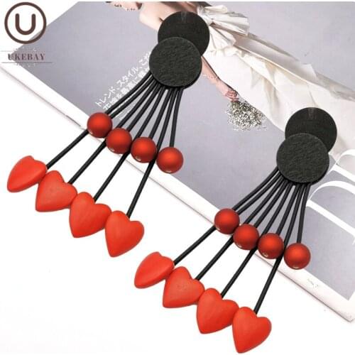 UKEBAY NEW Designer Luxury Handmade Earrings Women Drop Earrings Statement Jewelry Pearl Wood Accessories Gothic Wooden Earring