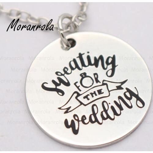 New arried"Sweating for the wedding "Copper necklace Keychain,charm Hand Stamped Jewelry Wedding Engaged Bride jewelry