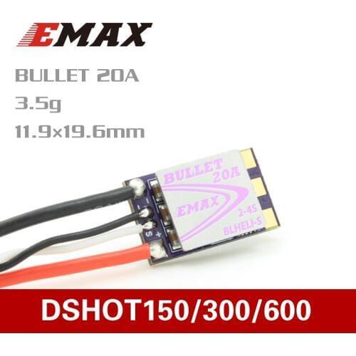 Official EMAX D-SHOT Bullet Series 20A 2-4S BLHELI_S ESC 3.5g Support Onshot42 Multishot