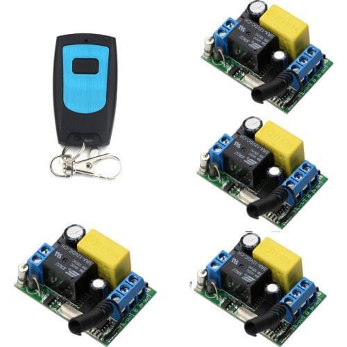 AC 220V 1 CH 10A Remote Control Switch Relay Receiver Transmitter LED Lamp Light Remote ON OFF Wireless Switch 315/433 RX TX