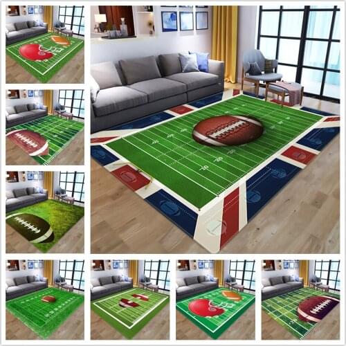 Rugby Field 3D Printing Carpets For Living Room Bedroom Area Rugs Kids Room Play Carpet Crawl Baby Child Flannel Rug Game Mats