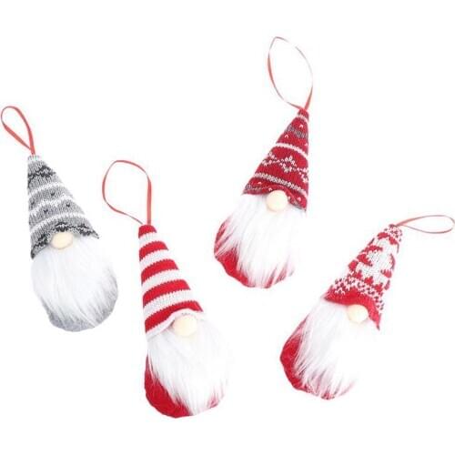 Christmas Ornaments Knitted Wool Forester Charm Faceless Ornaments Ch Hanging Pendant Claus Christmas Decoration Doll Tree Y3G9