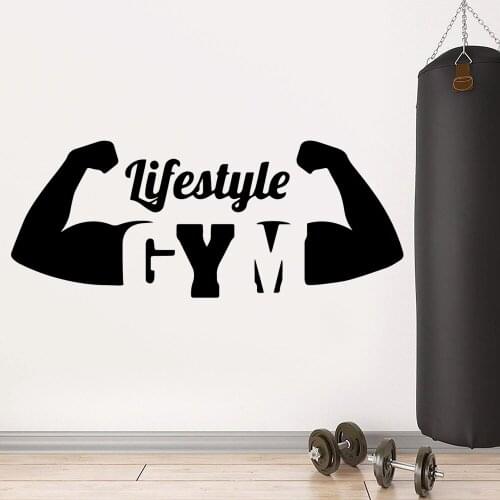 Removable lifestyle Gym Wallpaper Home Decoration Wall Sticker For Fitness Rooms Decal Creative Vinyl Mural adesivi murali