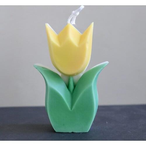 3D Cartoon Tulip Flower Silicone Candle Mold for DIY Handmade Aromatherapy Candle Plaster Ornaments Handicrafts Soap Mould tool