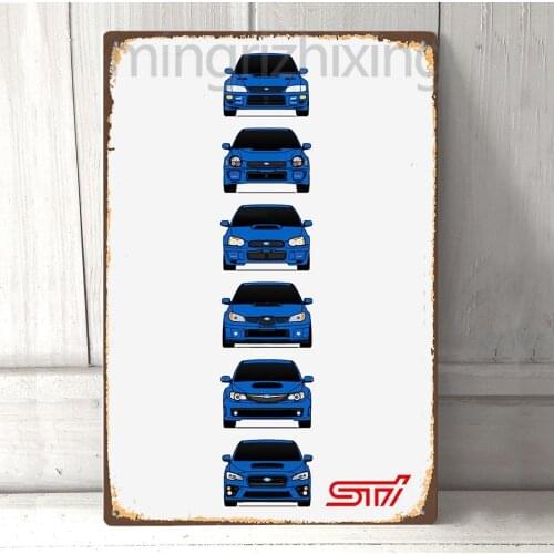Subaru WRX STI Evolution Vintage Retro Metal Tin Sign Metal Sign Pin Up Metal Decor Metal Art Wall Sign Wall Poster Wall Decor