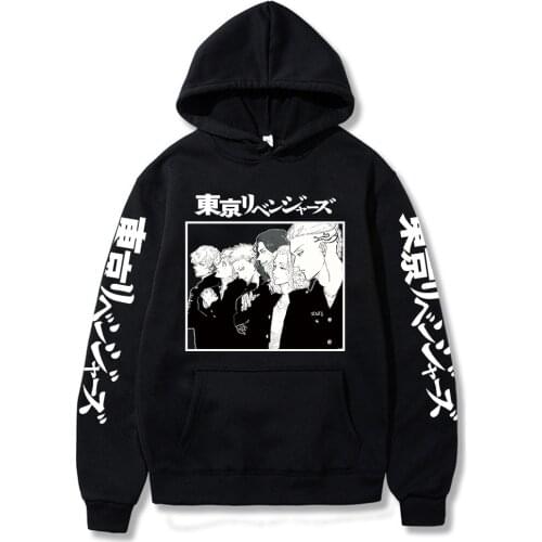Anime Tokyo Revengers Hoodie Mens Casual Harajuku Women Hoody Sweatshirt Fashion Hoodies Tops Grunge Gothic Clothes Streetwear