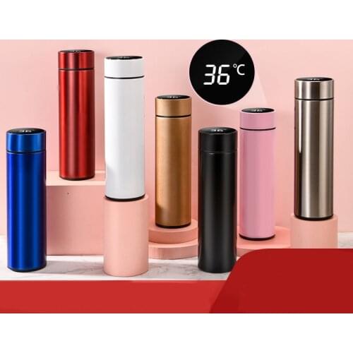 Smart Vacuum Flask Stainless Steel Water Bottle 500ml Thermos with LCD Touch Screen tempreture Display with Double Wall Vacuum