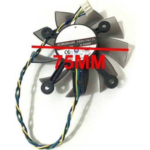 75MM FD8015U12S DC12V 0.5AMP 4PIN Cooler Fan For ASUS GTX 560 GTX550Ti HD7850 Graphics Video Card Cooling Fans