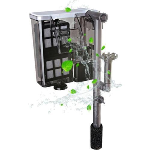 Quiet Aquarium External Filter Media Replaceable Oil Skimmer Activated Carbon Filter Sponge Box Fish Tank Cleaning Water Change