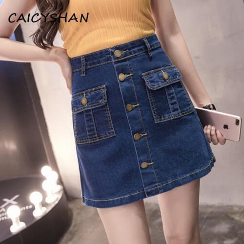 Freeshipping New Summer Women Skirt Fashion Plus Size Slim Hig Waist Casual Jeans Skirt For Women Large Size Denim Midskirt