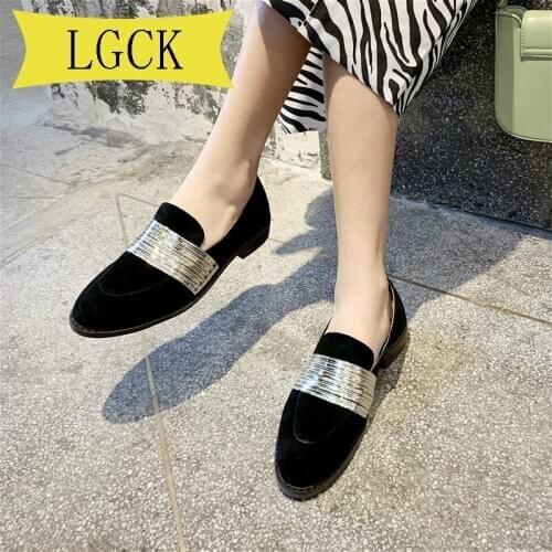 Plus Size 34-44 Womens Leather Shoes Casual Loafers Women Flats Slip on Round Toe Mules Genuine Leather Ladies Shoes Moccasins