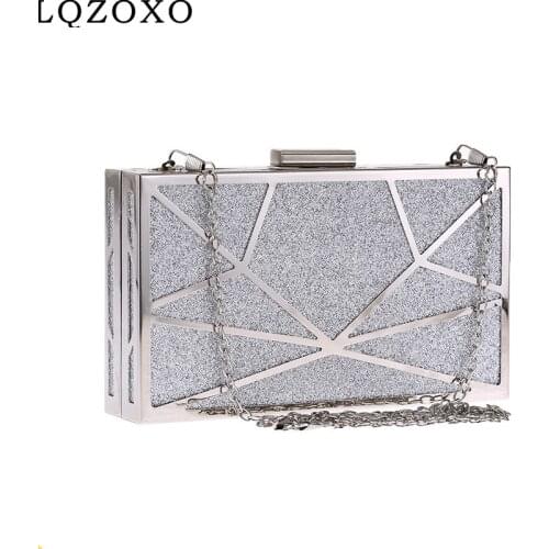 2021 new design shoulder chain ladies day clutch hollow sequined wedding bag Fashion women evening bags