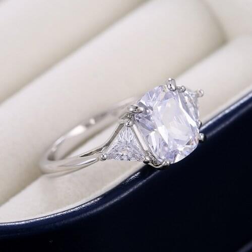 925 Sterling Silver Diamond Open Rings For Women Wedding Engagement Bridal Jewelry Elegant Ring Fashion Accessories