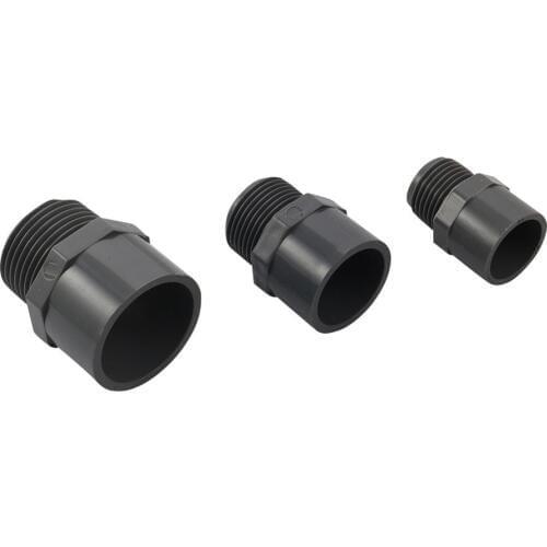 1/2" 3/4" 1" Male Thread to ID 20/25/32mm Water Pipe PVC Straight Connector Garden Irrigation Tube Connection Joint Tank Adapter