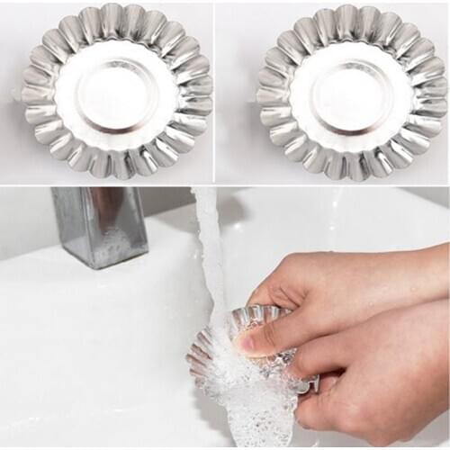 1/5/10 pcs Reusable Silver Aluminum Alloy Cupcake Egg Tart Mold Cookie Pudding Mould Nonstick Cake Egg Baking Mold Pastry Tools