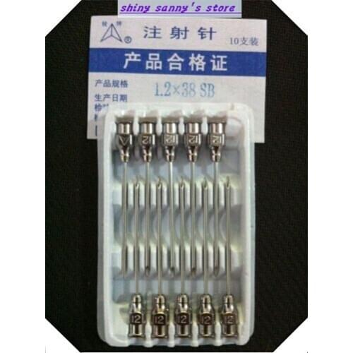 10Pcs/Lot 1.2x38mm Stainless Steel Syringe Needle Dispensing Needles Brand New