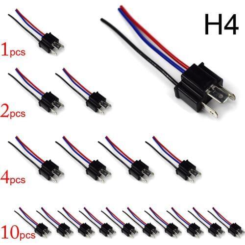 10Pcs Wiring Harness Socket H4 HB2 Plug Male to Female Wire Connector Dyoung 2Pcs 4Pcs Car Headlight Foglight Bulb Adapter Base