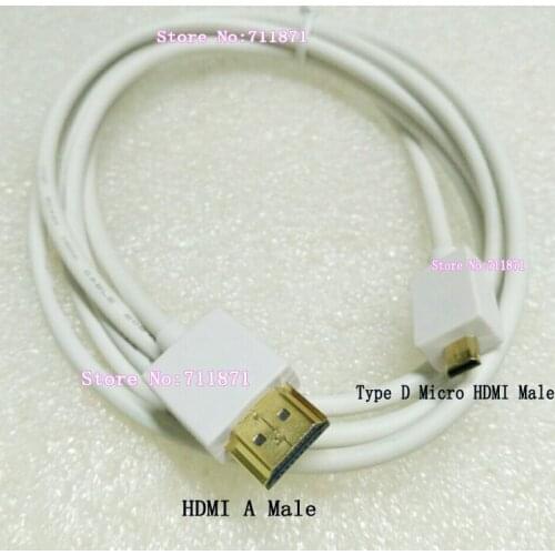 150cm Type A D HDMI Cable Line portable White Type A Micro HDMI Line cable Type D Micro HDMI Mobile phone camera connect HDTV